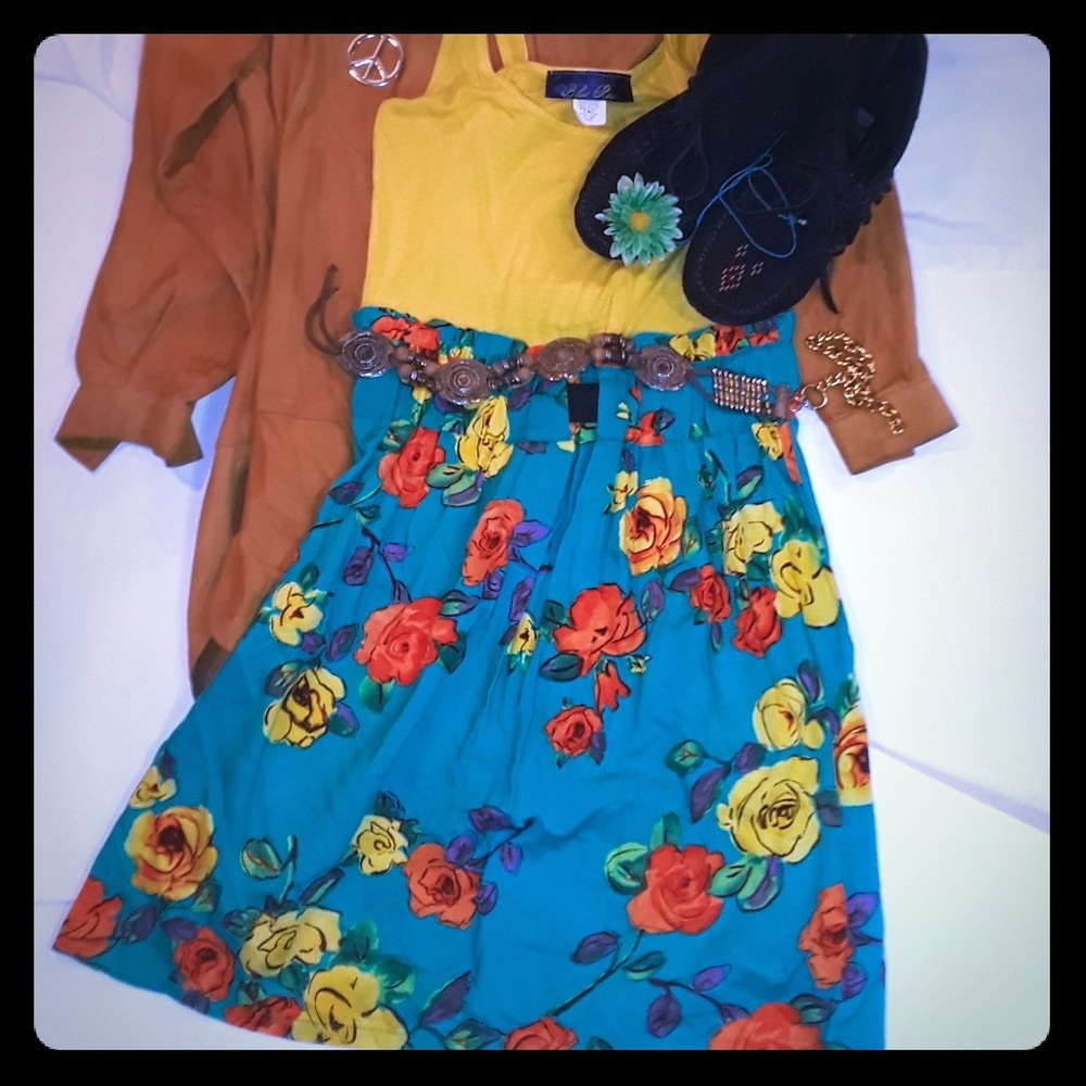 Blue Rain Boutique skater dress colorful